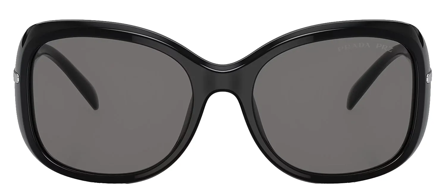 Prada PR 04ZS 1AB5Z1 Butterfly Plastic Black Sunglasses with Dark Grey Polarized Lens sold by Gaffos