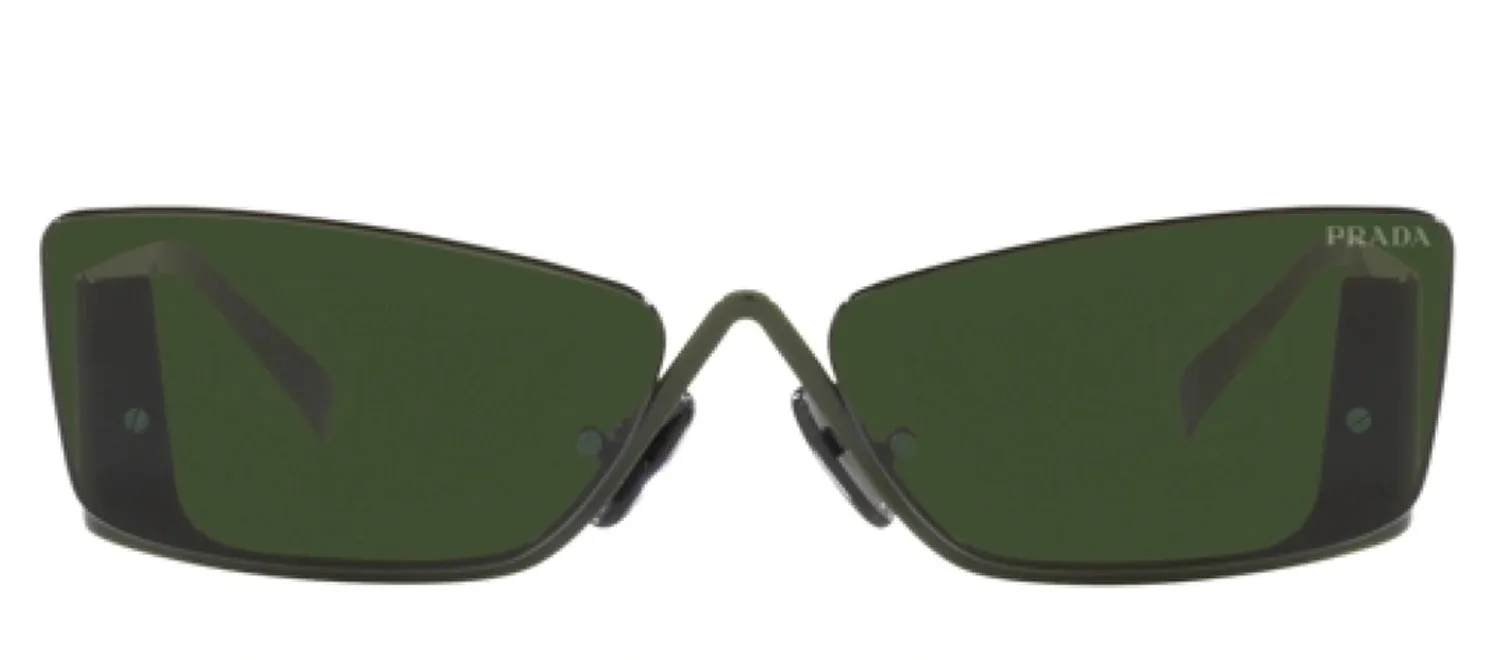 Prada PR 59ZS 13H02V Butterfly Metal Militar Sunglasses with Dark Green Lens sold by Gaffos