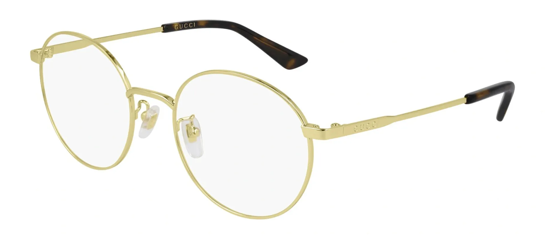 Gucci GG 0862OA 002 Round Metal Gold Eyeglasses with Transparent Demo Lens sold by Gaffos