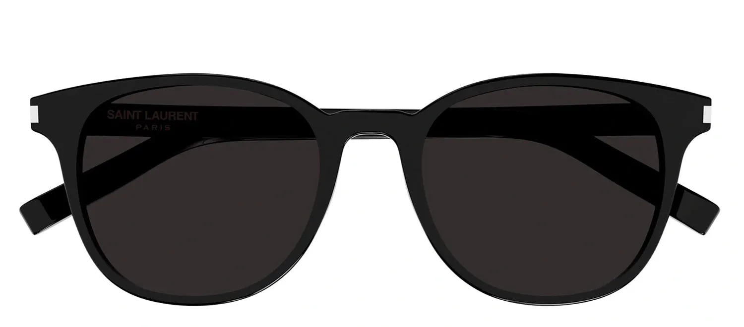 Saint Laurent SL 527ZOE 001 Round Acetate Black Sunglasses with Black shiny Gradient Lens sold by Gaffos