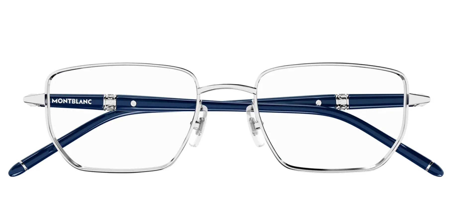 MontBlanc MEISTERSTUCK MB 0347O 005 Rectangle Metal Silver Eyeglasses with Logo Stamped Demo Lenses sold by Gaffos