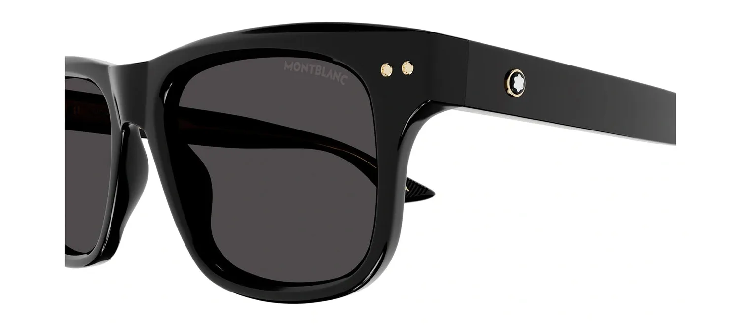 MontBlanc MB 0319S 001 Rectangle Plastic Black Sunglasses with Grey Lens sold by Gaffos product image thumbnail 3