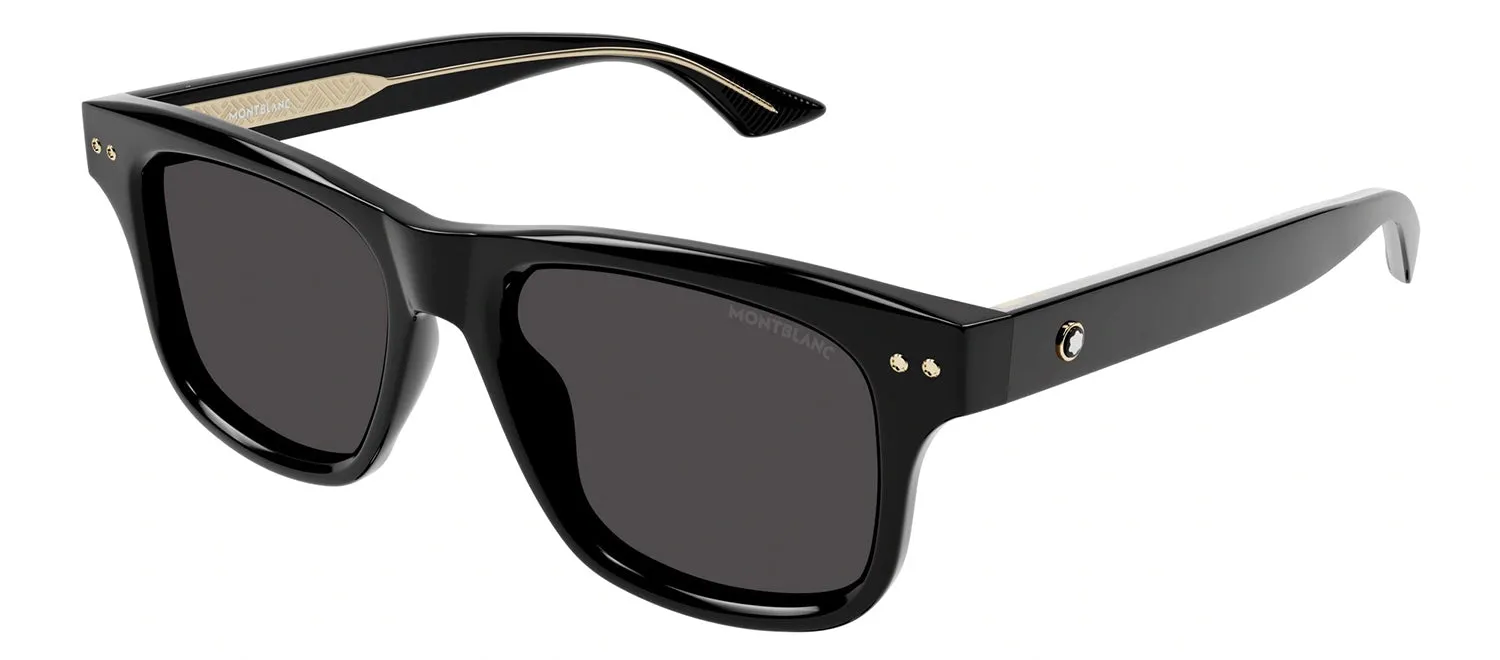 MontBlanc MB 0319S 001 Rectangle Plastic Black Sunglasses with Grey Lens sold by Gaffos product image thumbnail 2