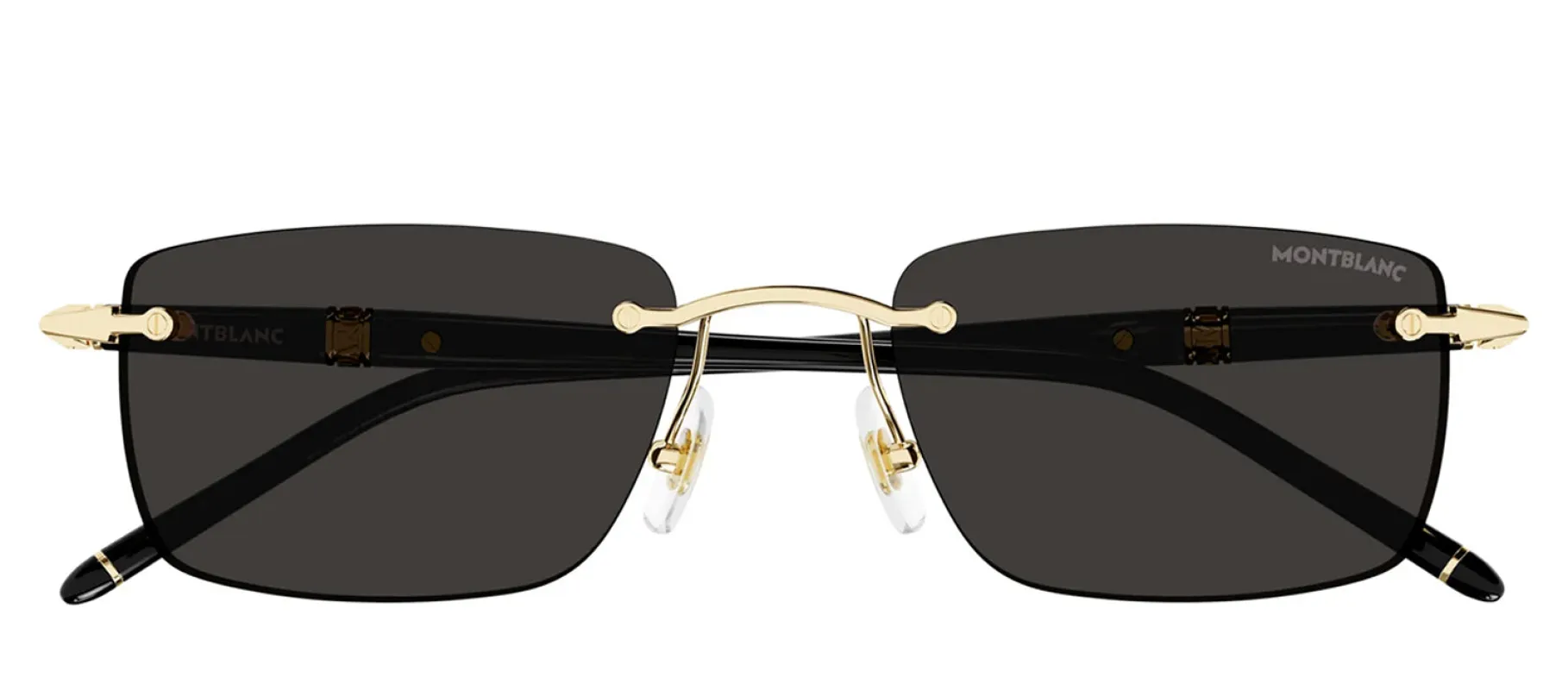 MontBlanc MEISTERSTUCK MB 0344S 001 Rimless Metal Gold Sunglasses with Grey Lens sold by Gaffos