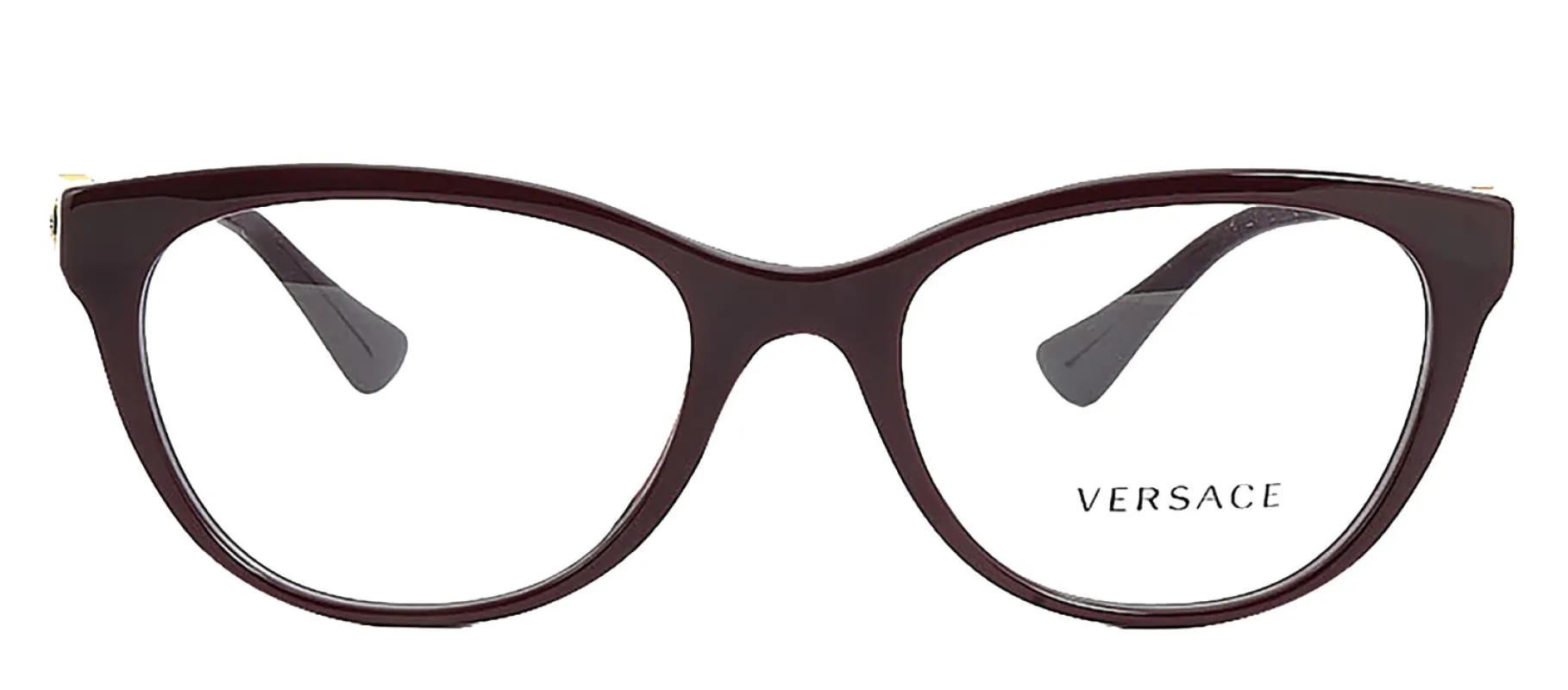 Versace VE 3330 5386 Cat Eye Plastic Plum Eyeglasses with Transparent Demo Lens sold by Gaffos