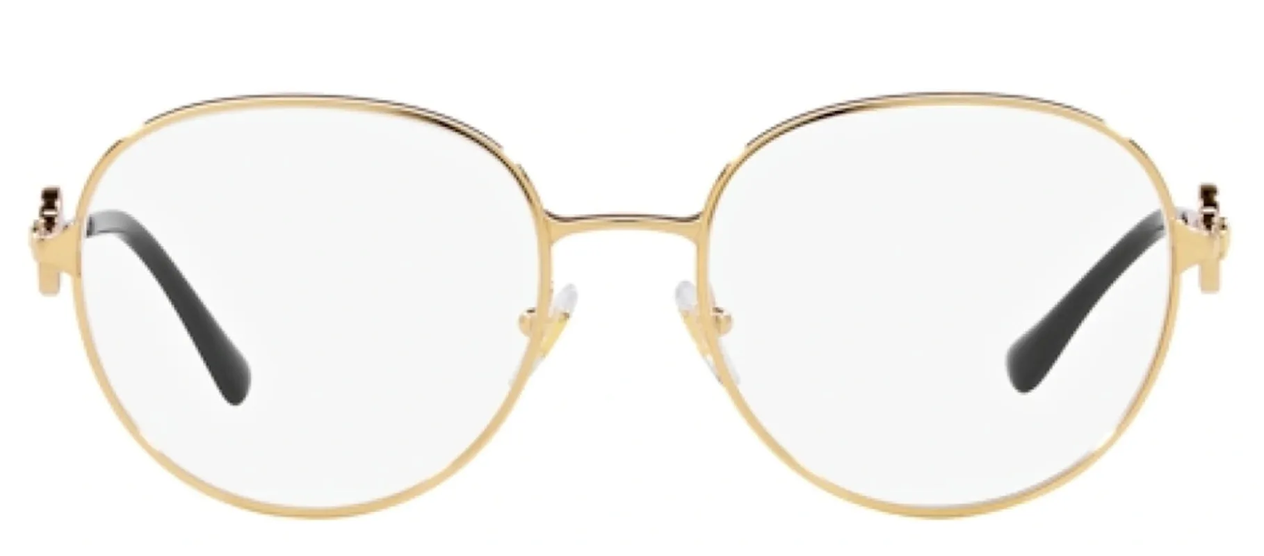 Versace VE 1288 1002 Round Metal Gold Eyeglasses with Transparent Demo Lens sold by Gaffos