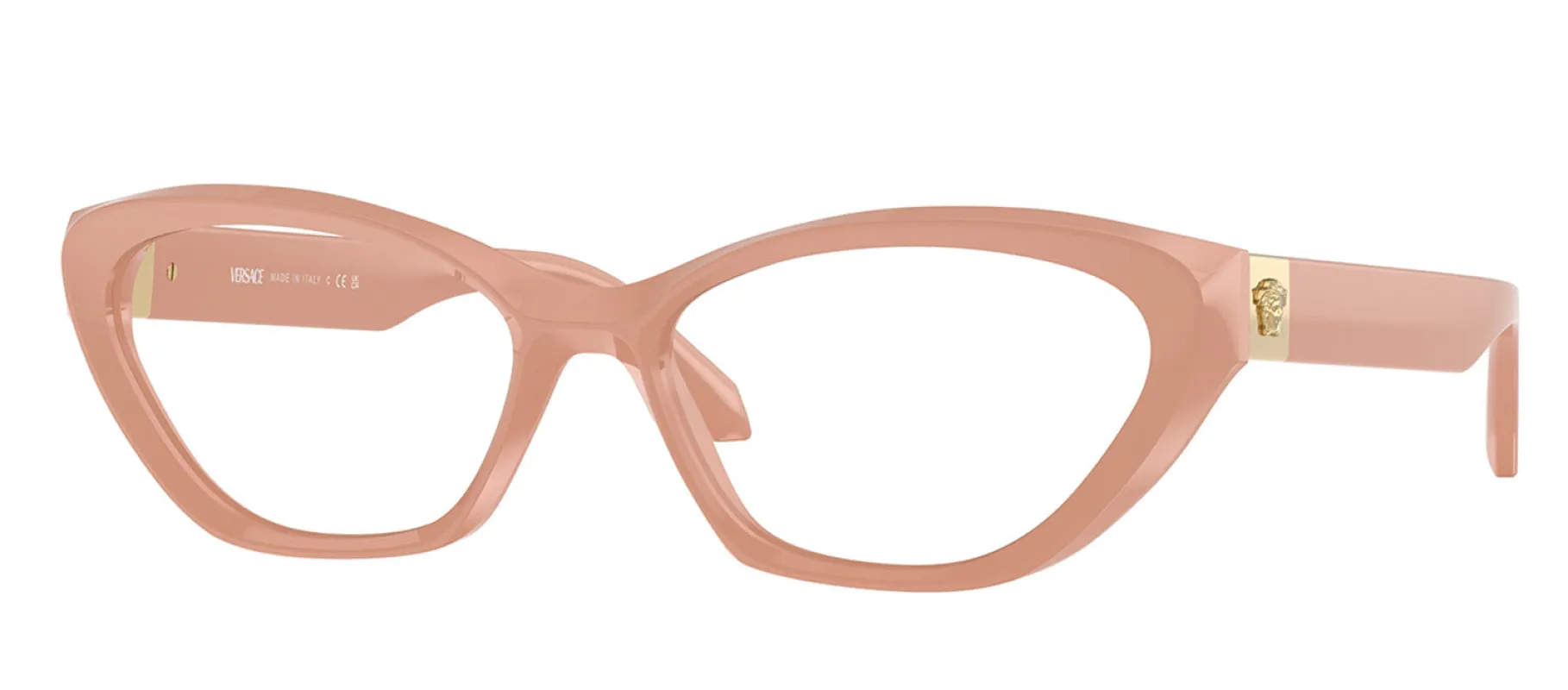 Versace VE 3356 5468 Cat Eye Plastic Beige Eyeglasses with Transparent Demo Lens sold by Gaffos