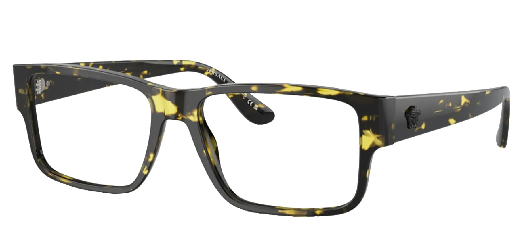 Versace VE 3342 5428 Rectangular Acetate Havana Eyeglasses with Transparent Demo Lens sold by Gaffos