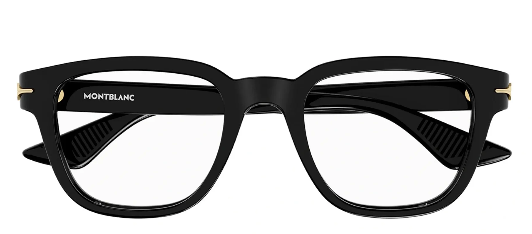 MontBlanc MB 0305O 001 Square Plastic Black Eyeglasses with Logo Stamped Demo Lenses sold by Gaffos