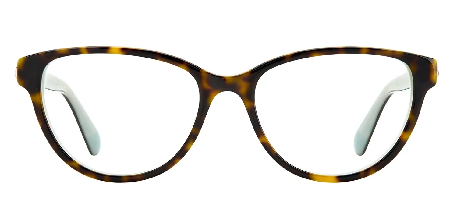 Kate Spade KS Tailynn 086 Cat-Eye Plastic Havana Eyeglasses with Logo Stamped Demo Lenses sold by Gaffos