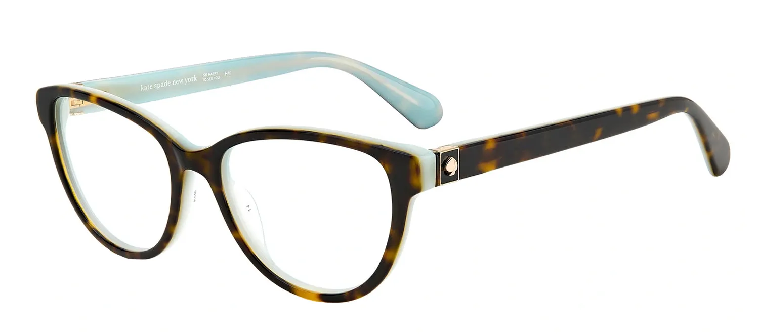 Kate Spade KS Tailynn 086 Cat-Eye Plastic Havana Eyeglasses with Logo Stamped Demo Lenses sold by Gaffos product image thumbnail 2
