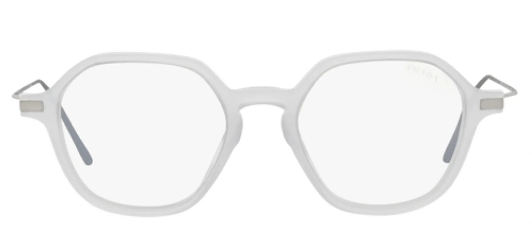Prada PR 11YS 17B08N Square Plastic White Eyeglasses with Logo Stamped Demo Lenses sold by Gaffos