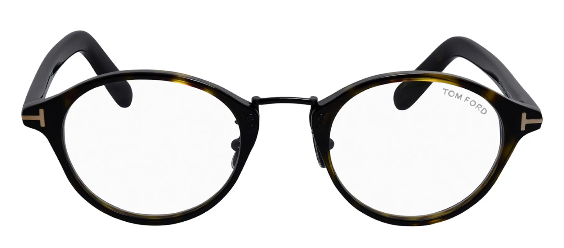 Tom Ford FT 5920-D-B 052 Round Plastic Black Eyeglasses with Logo Stamped Demo Lenses made by Tom Ford