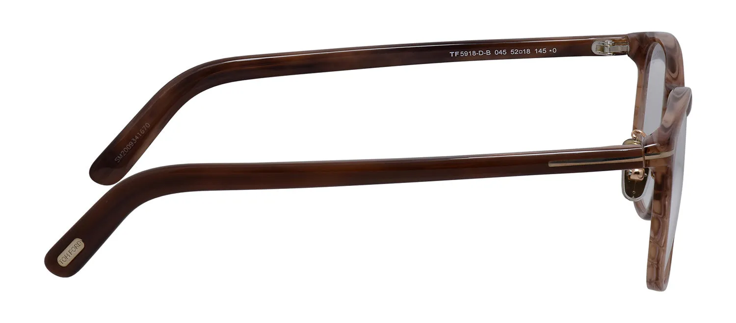 Tom Ford FT 5918-D-B 045 Round Plastic Black Eyeglasses with Logo Stamped Demo Lenses sold by Gaffos product image thumbnail 3