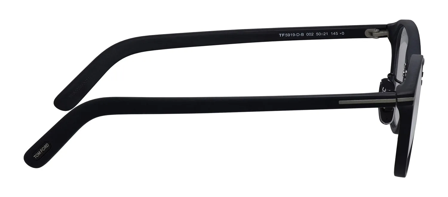 Tom Ford FT 5919-D-B 002 Round Plastic Black Eyeglasses with Logo Stamped Demo Lenses sold by Gaffos product image thumbnail 3