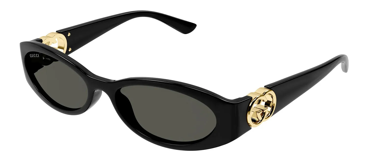 Gucci GG 1660S 001 Oval Plastic Black Sunglasses with Grey Lens sold by Gaffos product image thumbnail 2