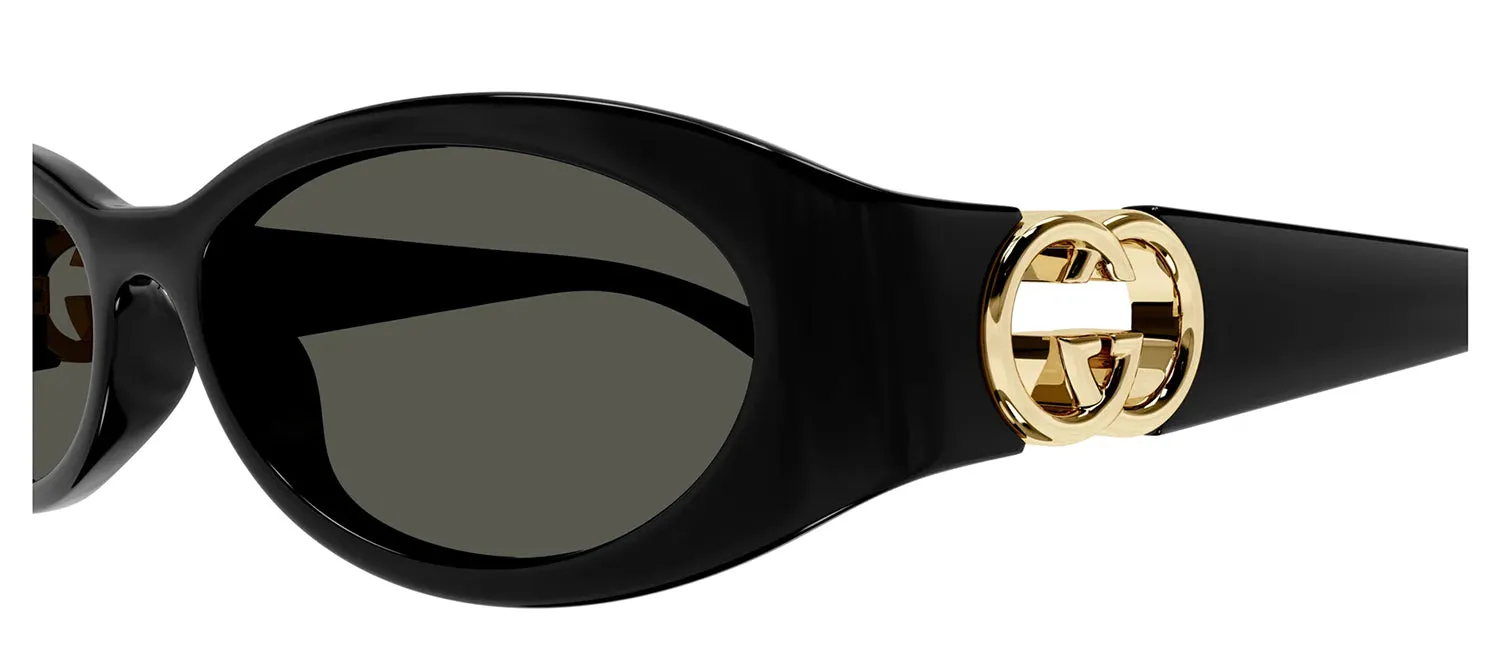 Gucci GG 1660S 001 Oval Plastic Black Sunglasses with Grey Lens sold by Gaffos product image thumbnail 3