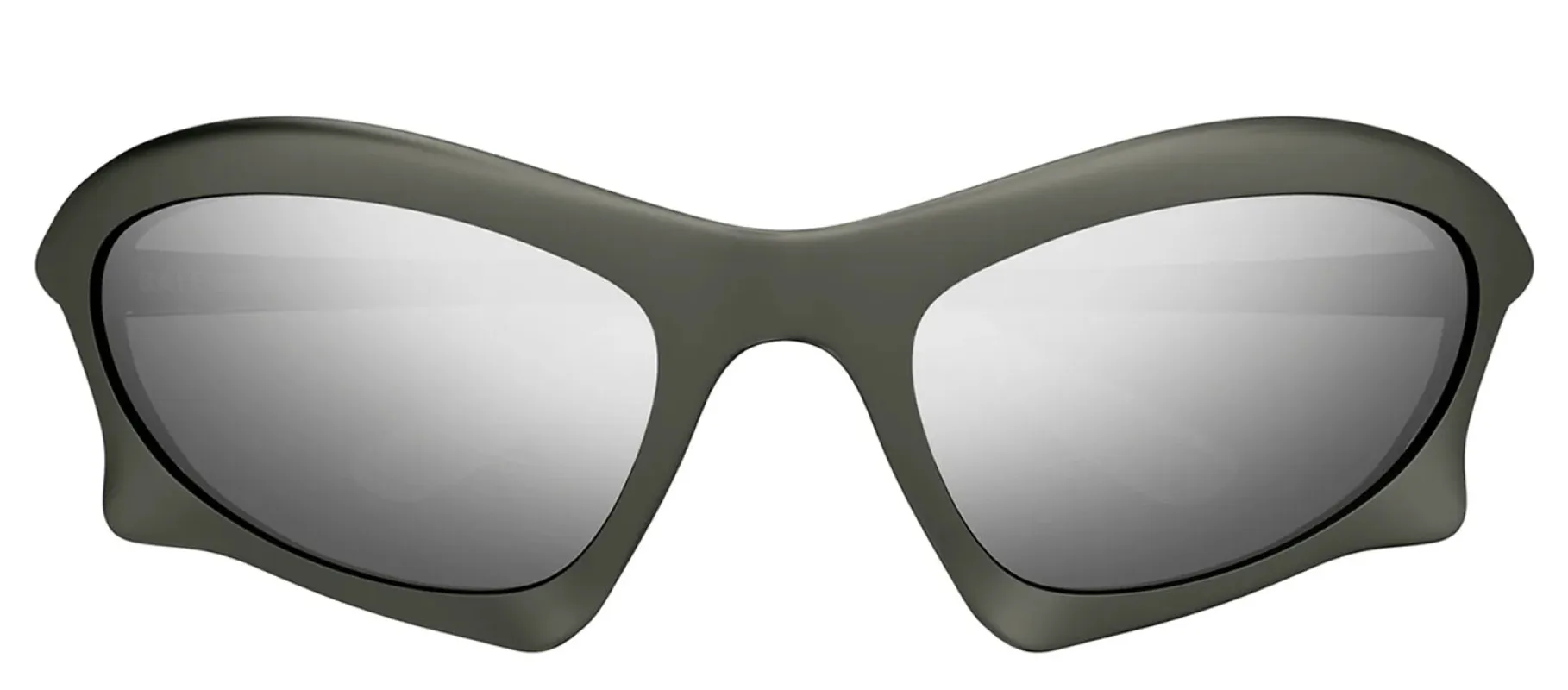 Balenciaga BB 0229S 002 Fashion Plastic Gunmetal Sunglasses with Silver Mirror Lens sold by Gaffos