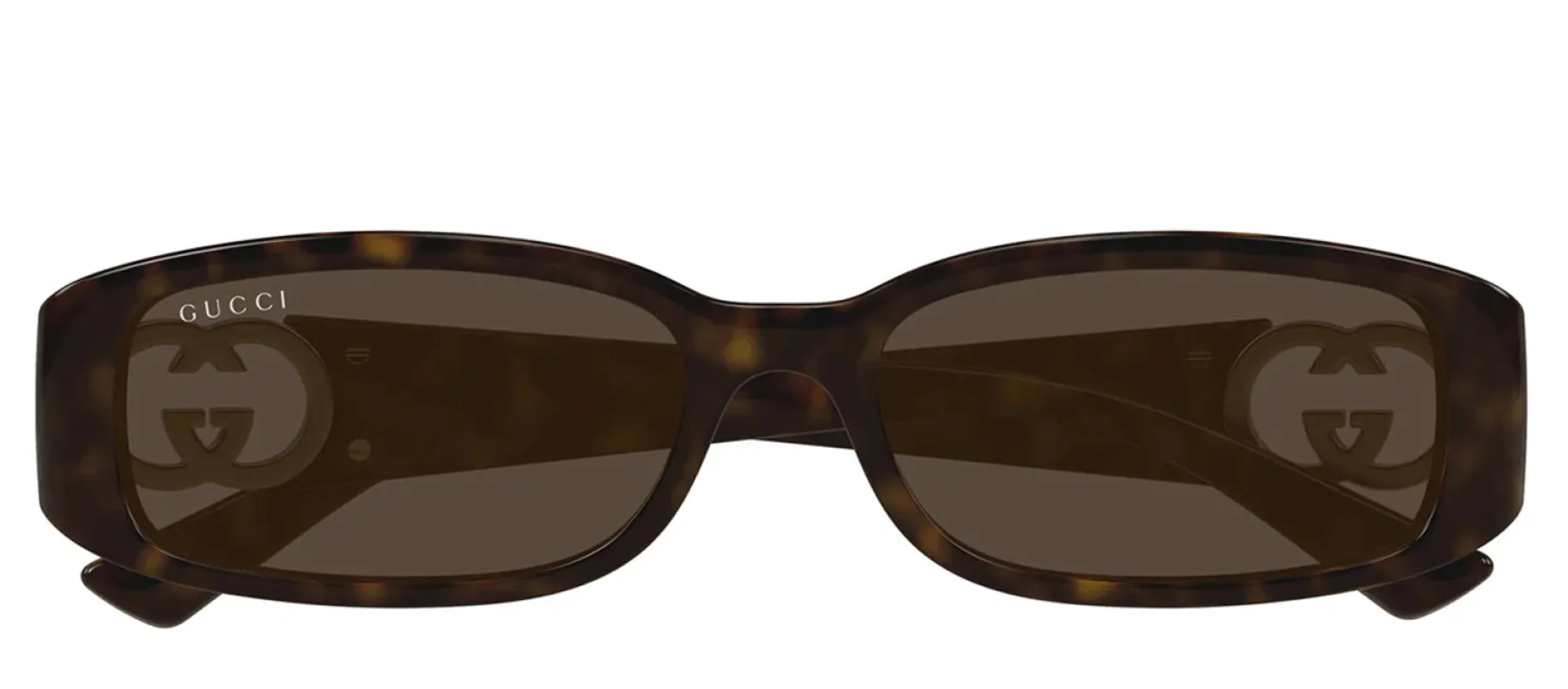Gucci GG 1661S 002 Rectangle Plastic Havana Sunglasses with Brown Lens sold by Gaffos