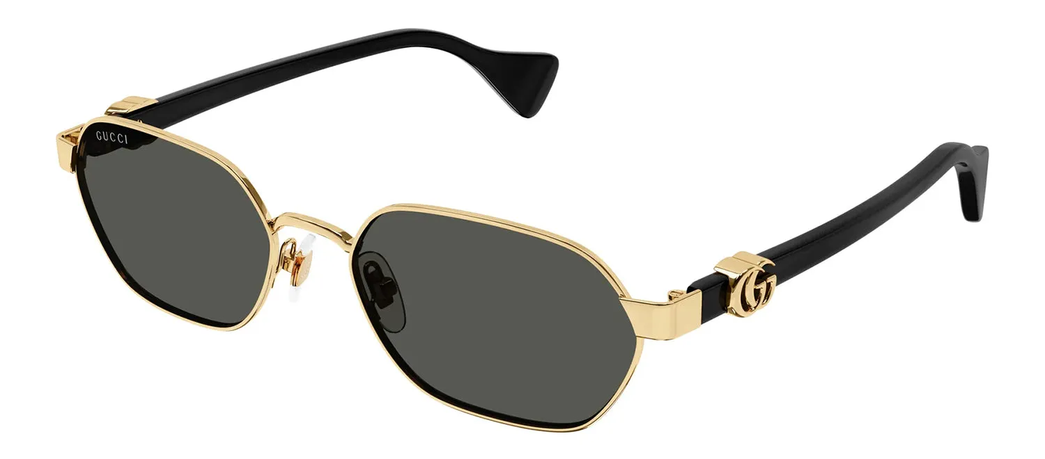 Gucci GG 1593S 001 Geometric Metal Gold Sunglasses with Grey Lens sold by Gaffos product image thumbnail 2