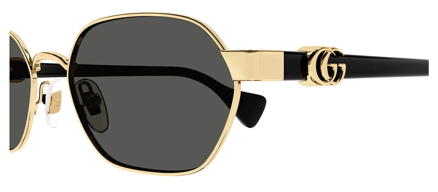 Gucci GG 1593S 001 Geometric Metal Gold Sunglasses with Grey Lens sold by Gaffos product image thumbnail 3