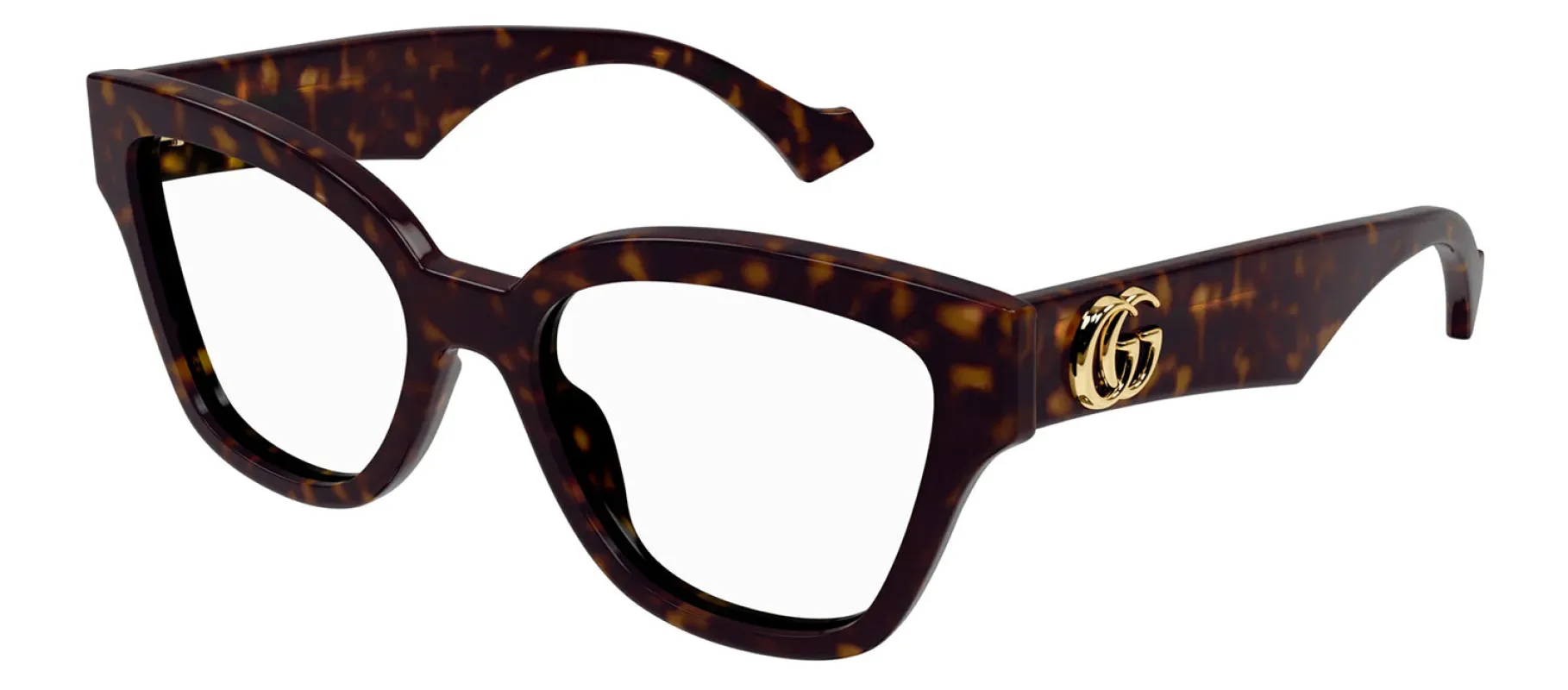 Gucci GG 1424O 006 Cat-Eye Plastic Havana Eyeglasses with Logo Stamped Demo Lenses sold by Gaffos