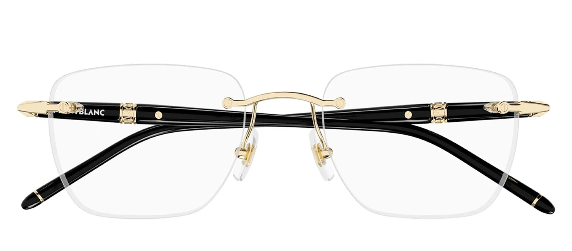 MontBlanc MEISTERSTUCK MB 0346O 001 Rimless Metal Gold Eyeglasses with Logo Stamped Demo Lenses sold by Gaffos