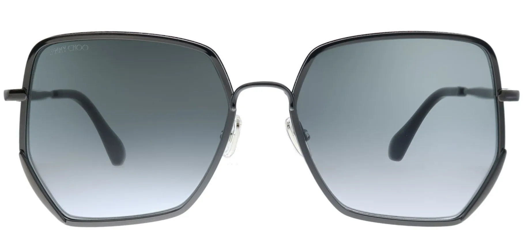 Jimmy Choo JC Aline 807 Geometric Metal Black Sunglasses with Grey Gradient Lens sold by Gaffos