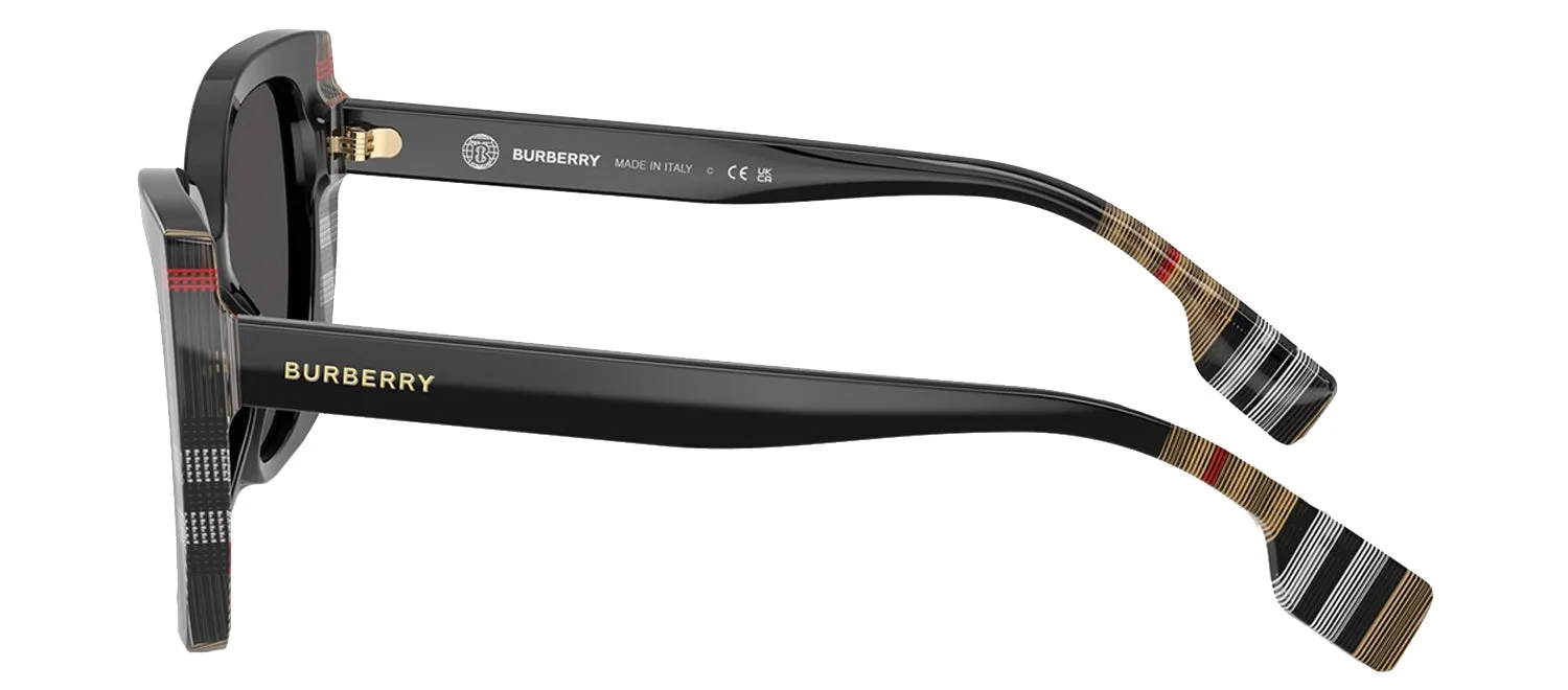 Burberry BE 4393 405587 Cat-Eye Plastic Black Sunglasses with Grey Lens sold by Gaffos product image thumbnail 3