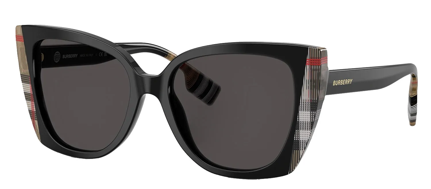 Burberry BE 4393 405587 Cat-Eye Plastic Black Sunglasses with Grey Lens sold by Gaffos product image thumbnail 2