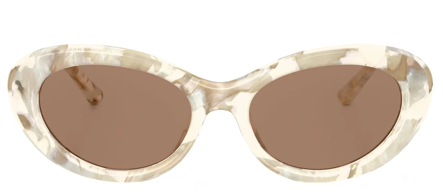 Dolce & Gabbana DG 4519 346173 Oval Plastic Beige Sunglasses with Brown Lens sold by Gaffos