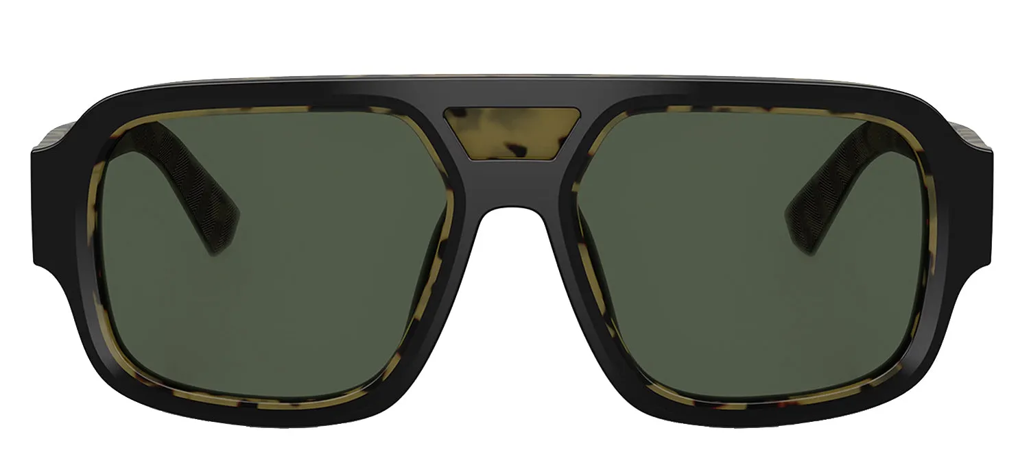 Dolce & Gabbana DG 4516 34049A Square Plastic Yellow Havana Sunglasses with Green Polarized Lens sold by Gaffos