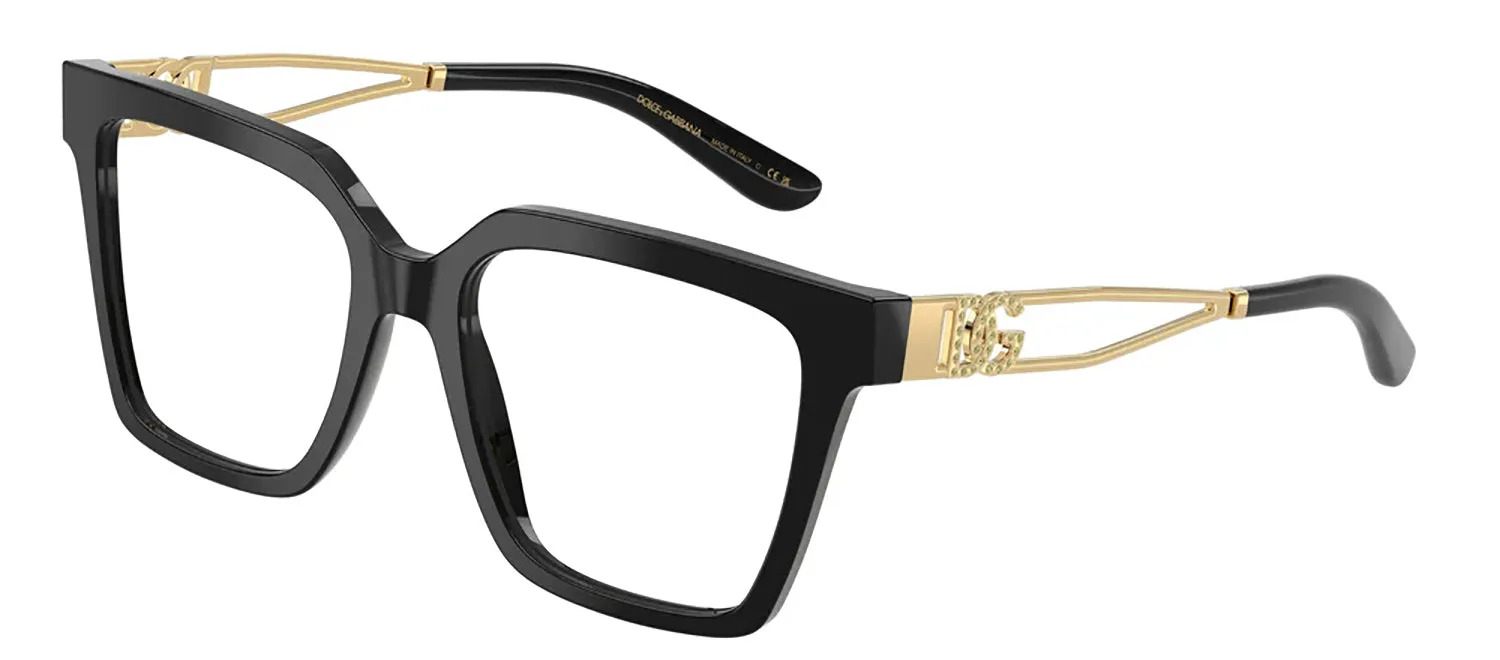 Dolce & Gabbana DG 3376B 3355 Square Metal Black Eyeglasses with Logo Stamped Demo Lenses Lens sold by Gaffos product image thumbnail 2