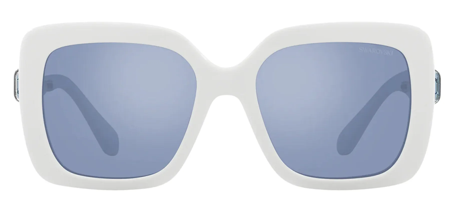 Swarovski SK 6001 100355 Square Plastic White Sunglasses with Blue Mirror Lens sold by Gaffos