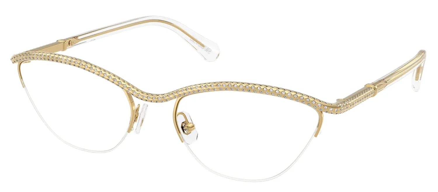 Swarovski SK 1026 4004 Oval Metal Gold Eyeglasses with Logo Stamped Demo Lenses sold by Gaffos product image thumbnail 2