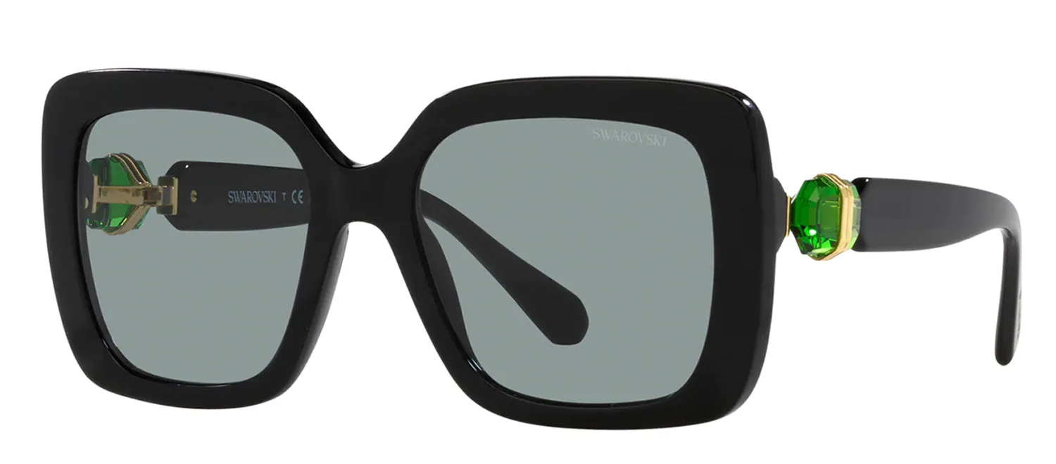 Swarovski SK 6001 1001/1 Square Plastic Black Sunglasses with Grey Lens sold by Gaffos product image thumbnail 2