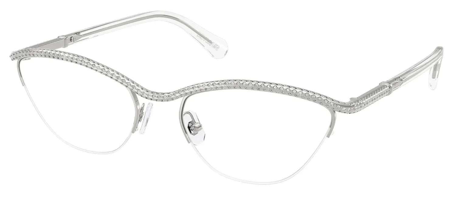 Swarovski SK 1026 4001 Oval Metal Silver Eyeglasses with Logo Stamped Demo Lenses sold by Gaffos product image thumbnail 2