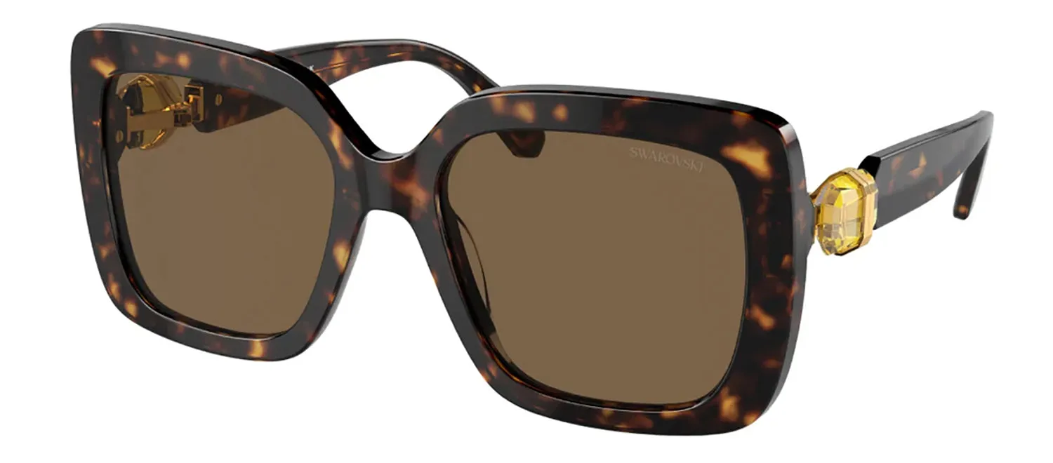 Swarovski SK 6001 100273 Square Plastic Havana Sunglasses with Brown Lens sold by Gaffos product image thumbnail 2