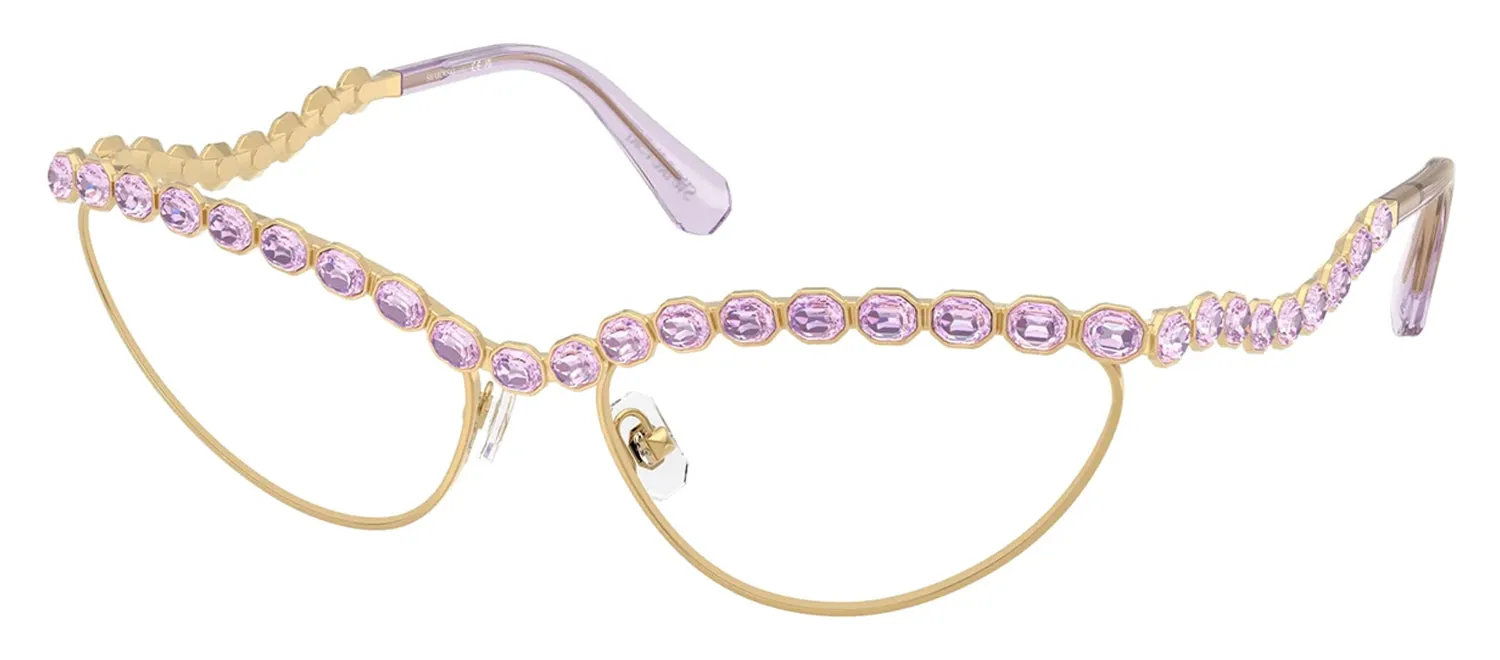 Swarovski SK 1030 4036 Cat-Eye Metal Gold Eyeglasses with Logo Stamped Demo Lenses sold by Gaffos product image thumbnail 2