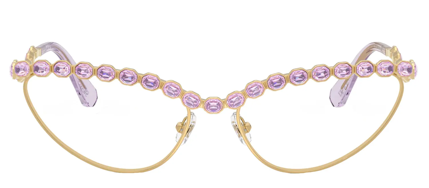 Swarovski SK 1030 4036 Cat-Eye Metal Gold Eyeglasses with Logo Stamped Demo Lenses sold by Gaffos