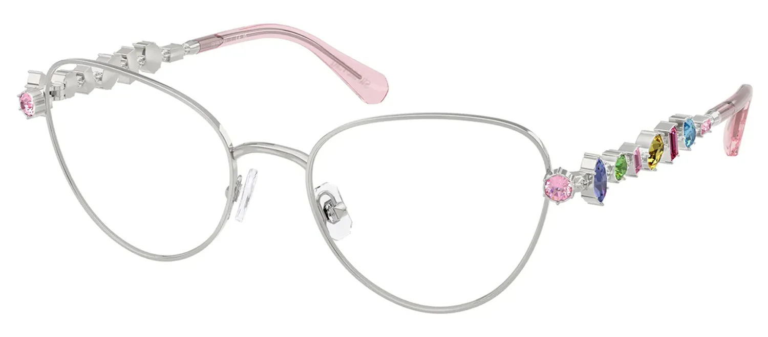 Swarovski SK 1024 401M Cat-Eye Metal Silver Eyeglasses with Logo Stamped Demo Lenses sold by Gaffos product image thumbnail 2