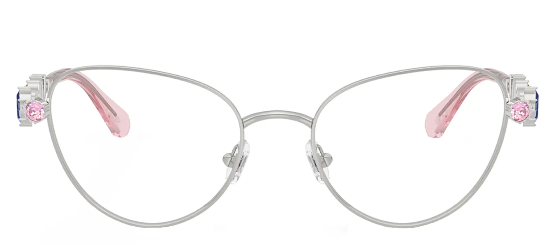 Swarovski SK 1024 401M Cat-Eye Metal Silver Eyeglasses with Logo Stamped Demo Lenses sold by Gaffos