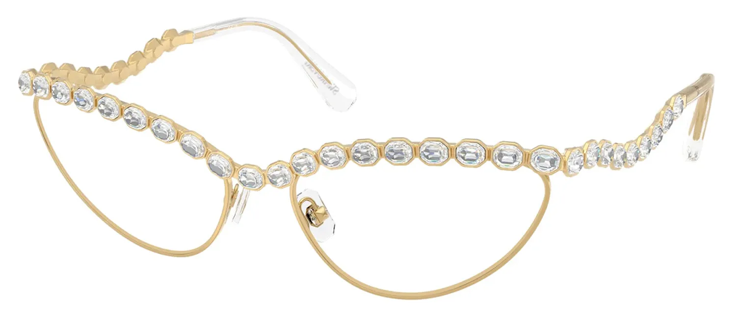 Swarovski SK 1030 4004 Cat-Eye Metal Gold Eyeglasses with Logo Stamped Demo Lenses sold by Gaffos product image thumbnail 2