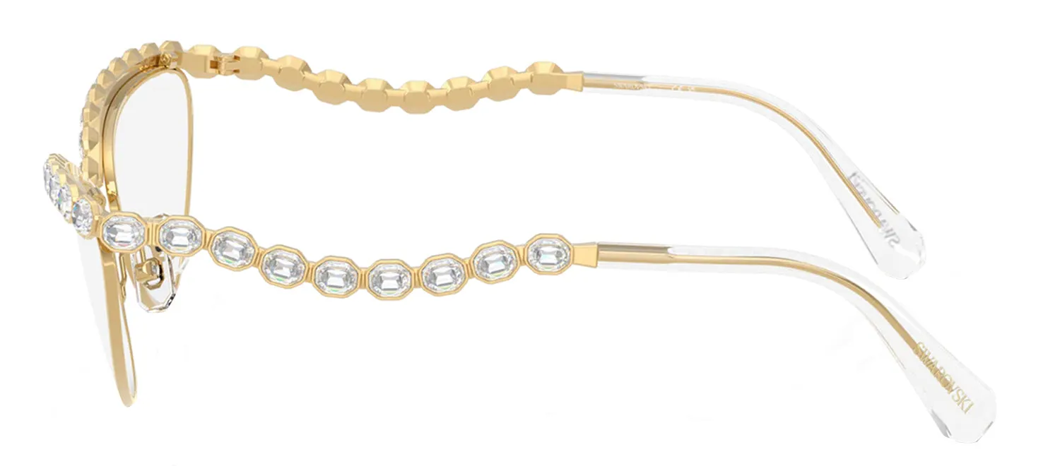 Swarovski SK 1030 4004 Cat-Eye Metal Gold Eyeglasses with Logo Stamped Demo Lenses sold by Gaffos product image thumbnail 3