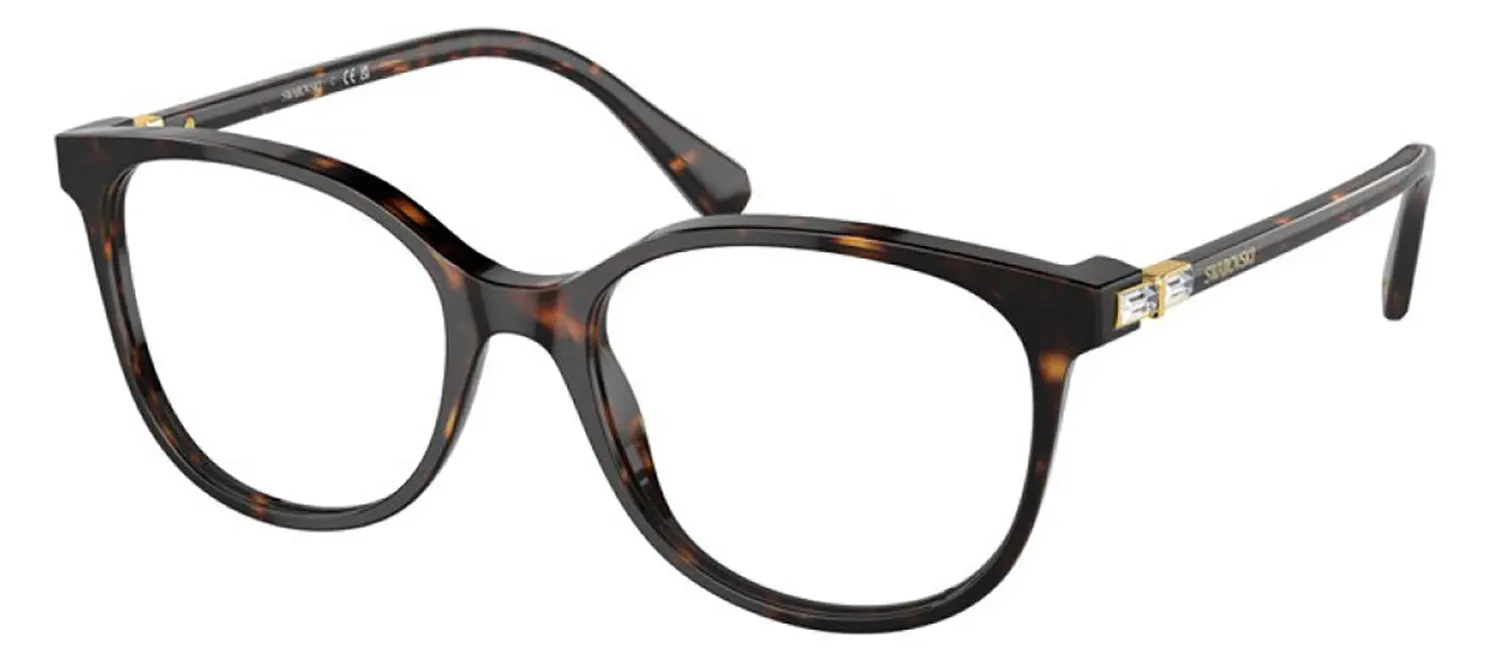 Swarovski SK 2002 1002 Round Plastic Havana Eyeglasses with Logo Stamped Demo Lenses sold by Gaffos product image thumbnail 2