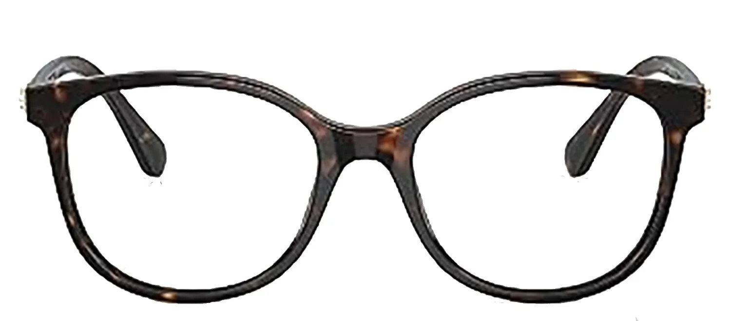 Swarovski SK 2002 1002 Round Plastic Havana Eyeglasses with Logo Stamped Demo Lenses sold by Gaffos