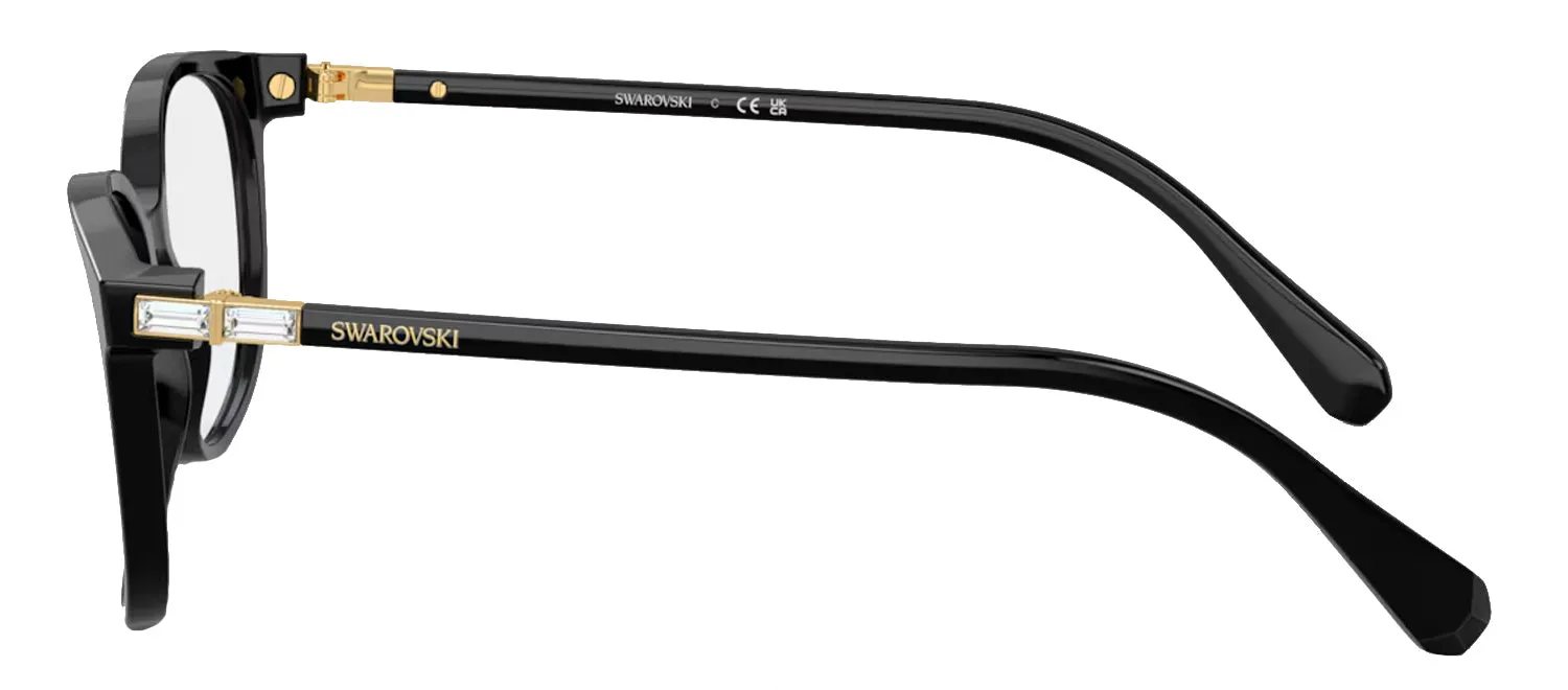 Swarovski SK 2002 1001 Round Plastic Black Eyeglasses with Logo Stamped Demo Lenses sold by Gaffos product image thumbnail 3