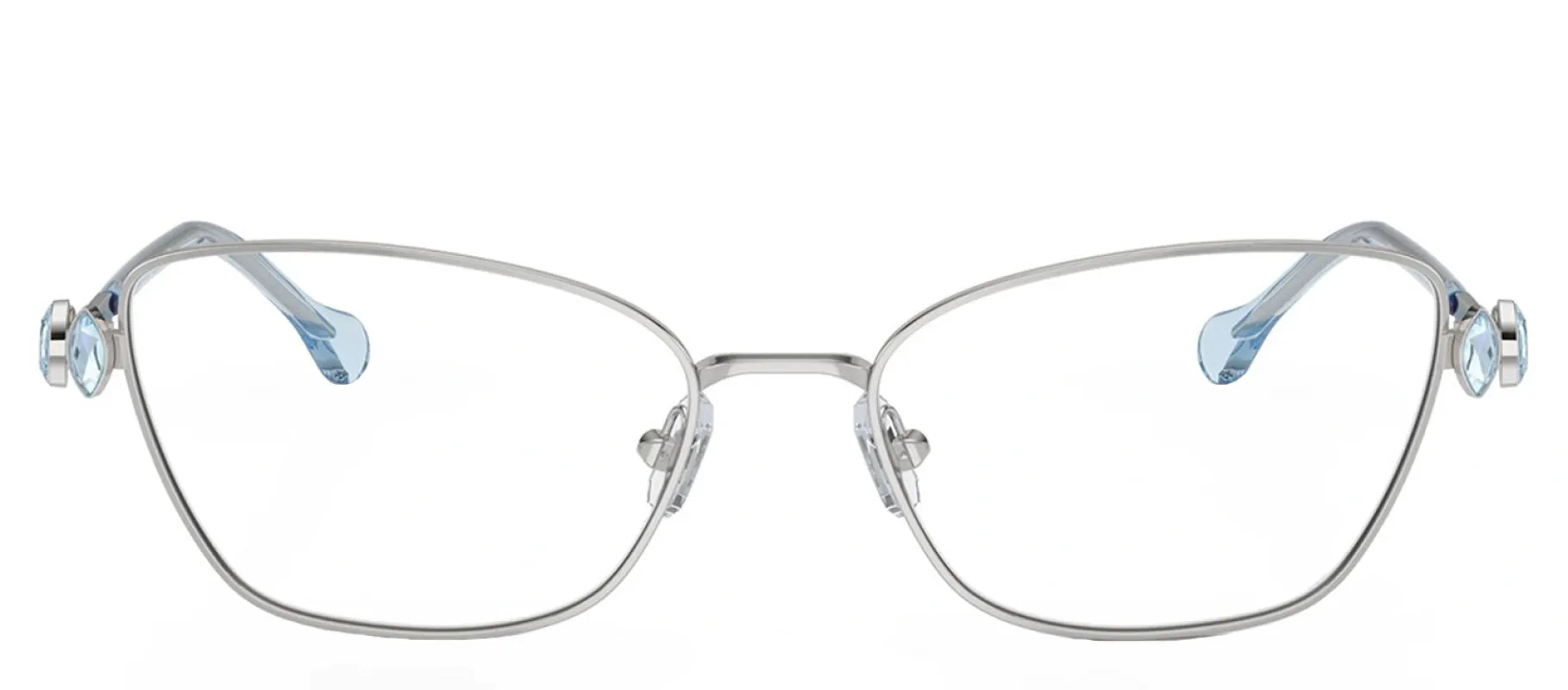 Swarovski SK 1006 4020 Pillow Metal Silver Eyeglasses with Logo Stamped Demo Lenses sold by Gaffos