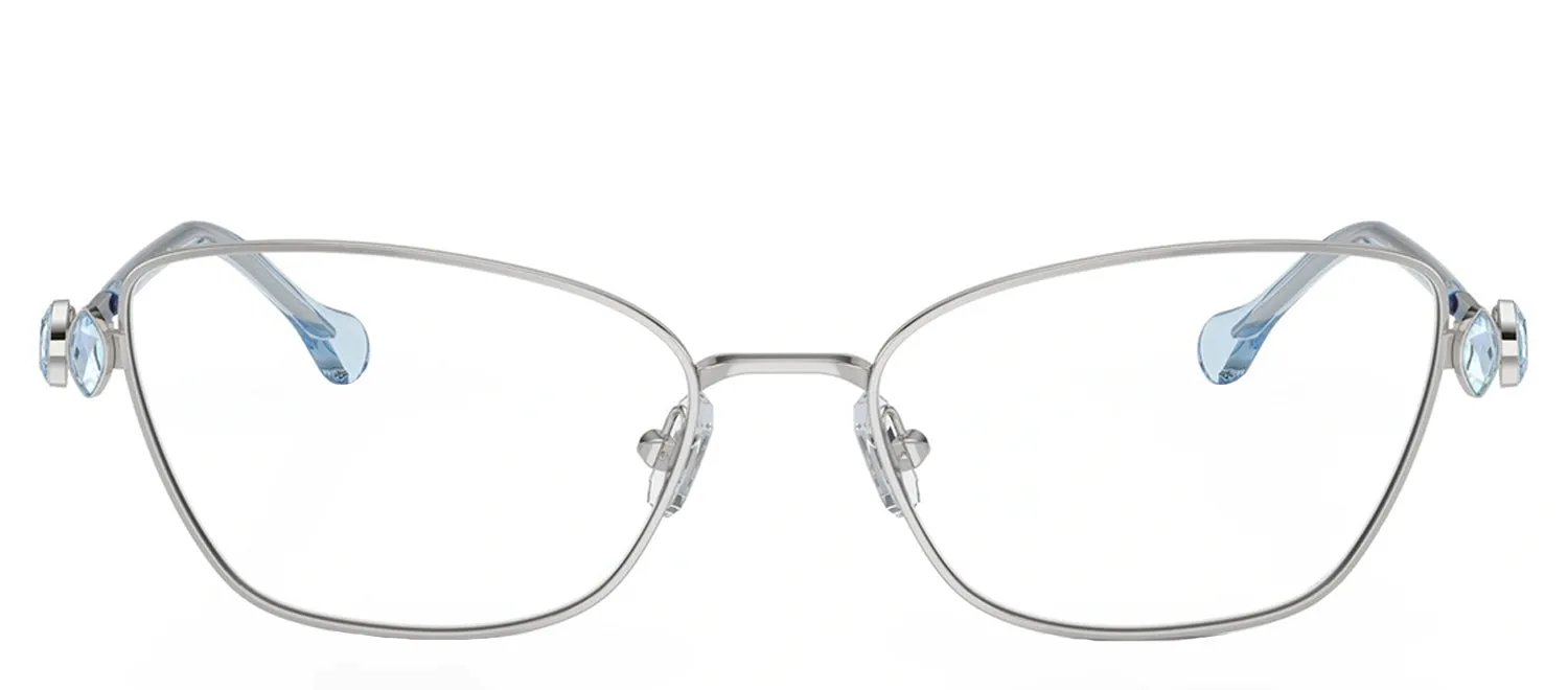 Swarovski SK 1006 4020 Pillow Metal Silver Eyeglasses with Logo Stamped Demo Lenses sold by Gaffos