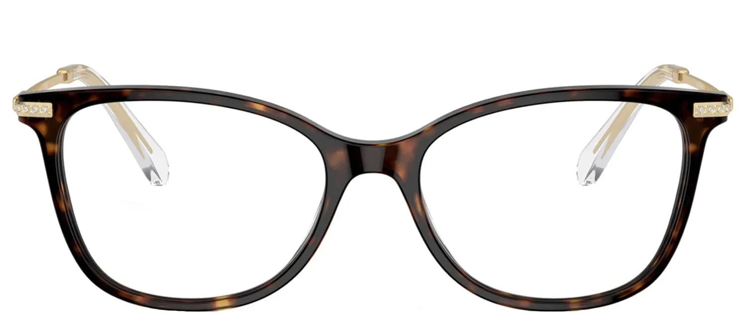 Swarovski SK 2010 1002 Square Metal Havana Eyeglasses with Logo Stamped Demo Lenses sold by Gaffos